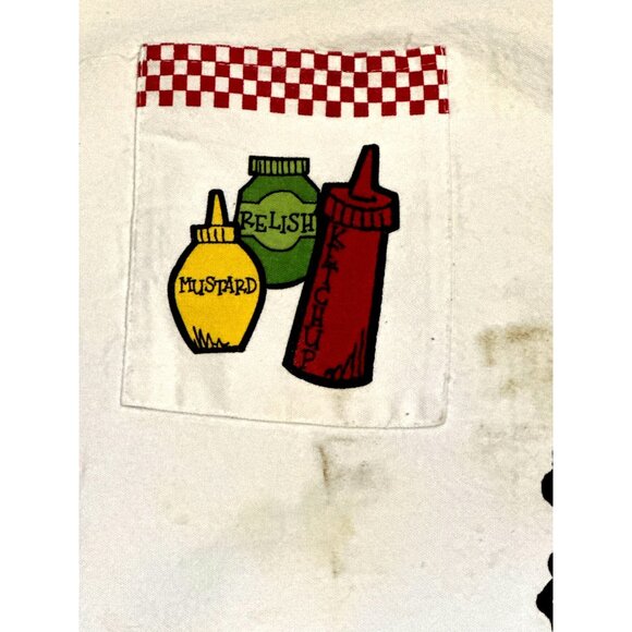 CCC Body Built By Burgers Novelty White Cotton Apron Graphic Hamburger Chef Desi - Picture 8 of 8